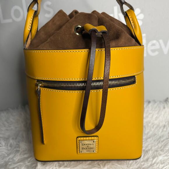 DOONEY & BOURKE Yellow Beacon Drawstring Shoulder Bag Purse - Picture 13 of 13